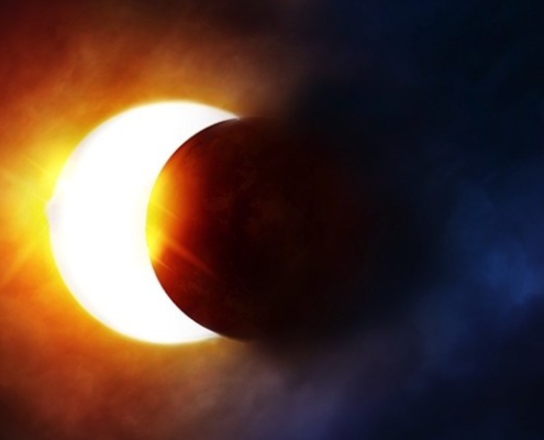 esquema do eclipse solar total