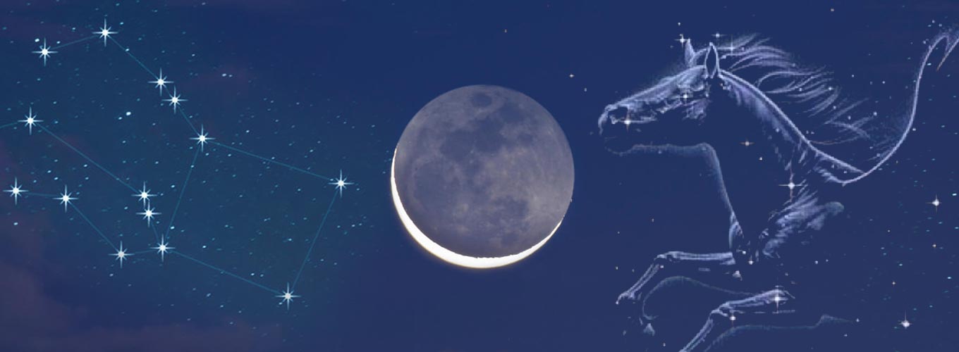 imagem da lua nova - mensagem canalizada de pegasus