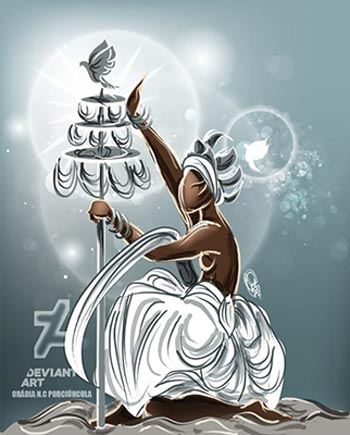 Ilustração de orixá oxalá paz
