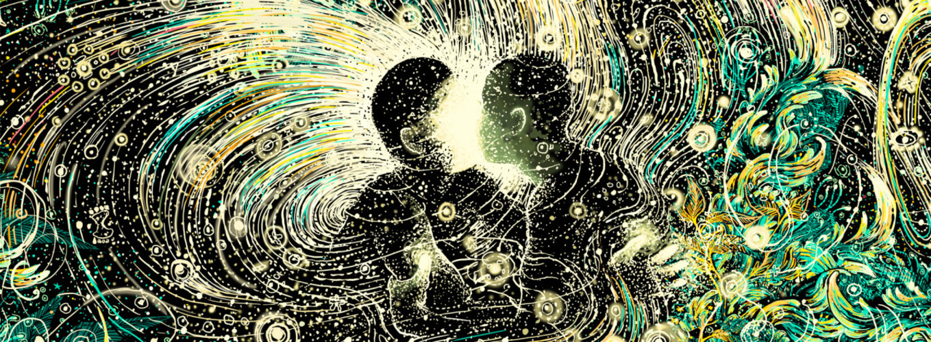 representação da energia feminina e masculina - ilustração de James R Eads