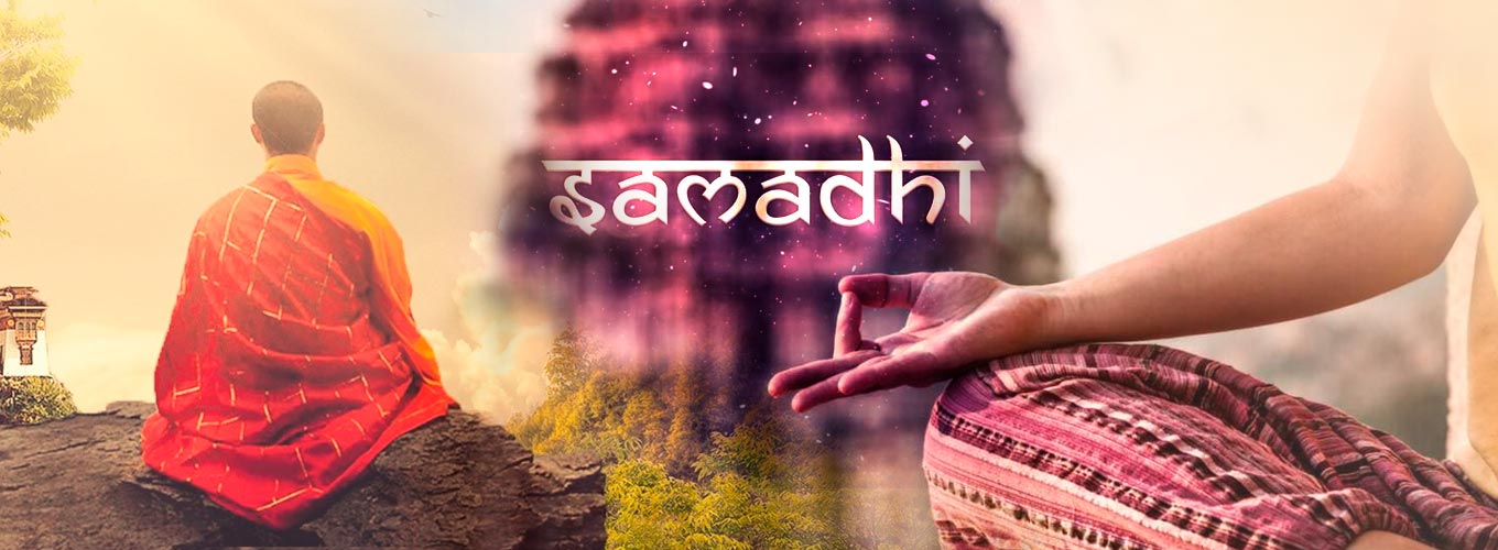 capa conceitual sobre samadhi: iluminação espiritual no yoga