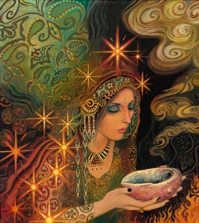 Cigana iluminada - Conceito para Mensagem cigana canalizada Ilustrações: Emily Balivet