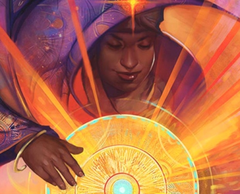 Sentir com o coração: meditação - ilustração de Julie Dillon