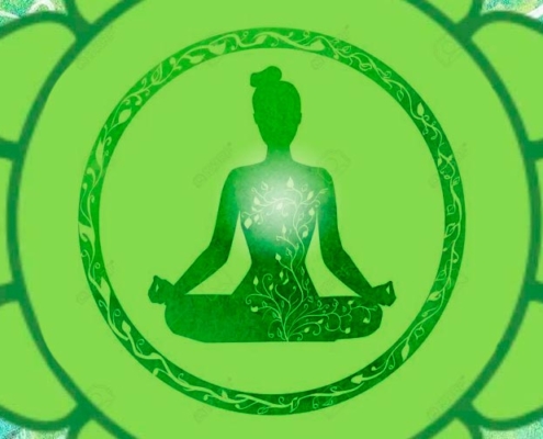 como ativar a glândula Timo - ilustração da meditação ativação anahata chakra