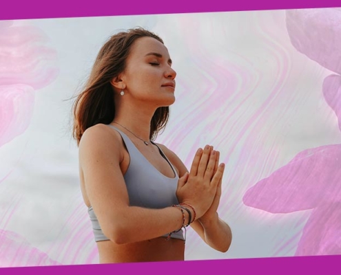 meditação para ansiedade - mulher em namastê